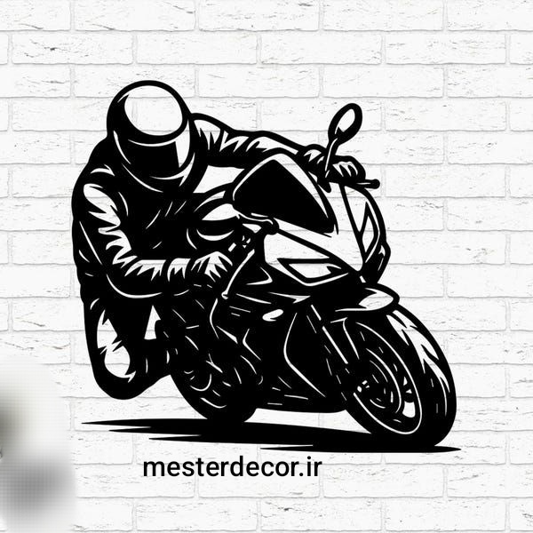 تابلوی فلزی مدرن خاص طرح موتورسوار T471
