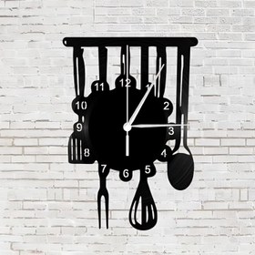 ساعت دیواری لیزری مدرن فلزی مخصوص آشپزخانه H338