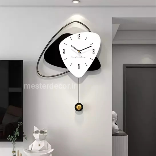 ساعت دیواری مدرن تلفیقی چوب و فلز لاکچری کد H463