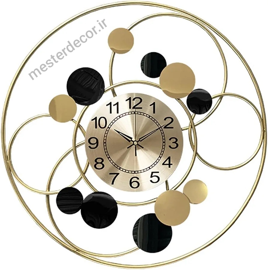ساعت دیواری مدرن لاکچری تلفیقی چوب و فلز کد H479