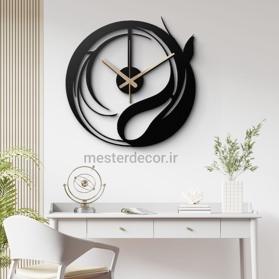 ساعت دیواری مدرن لیزری فلزی زیبا H558