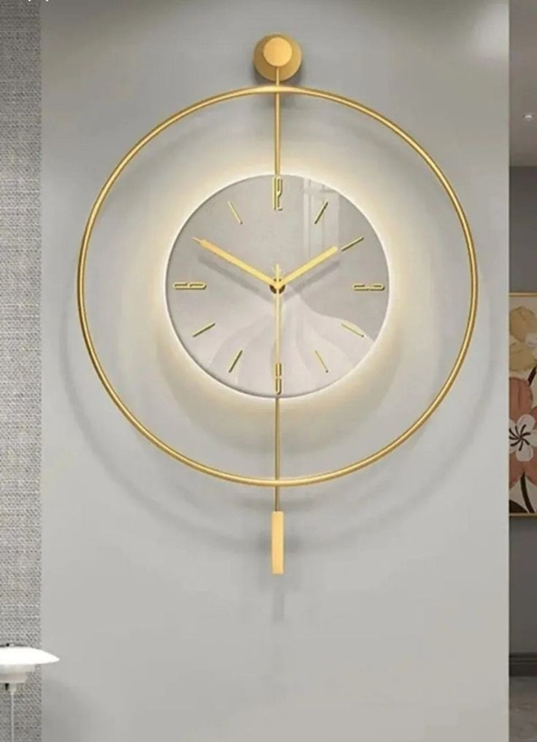 ساعت دیواری مدرن جدید تلفیق چوب و فلز H639