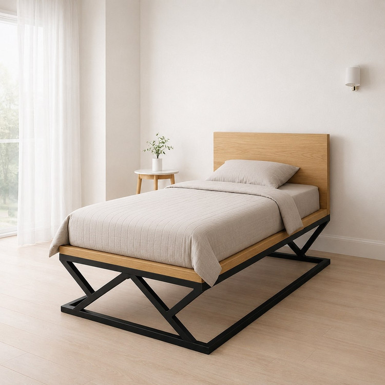 تخت خواب مدرن فلزی مدل B117 با MDF