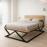 تخت خواب مدرن فلزی مدل B117 با MDF